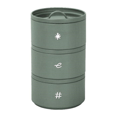 Porta Spezie Evviva 6315 Set 3 Contenitori Impilabili in Metallo Verde