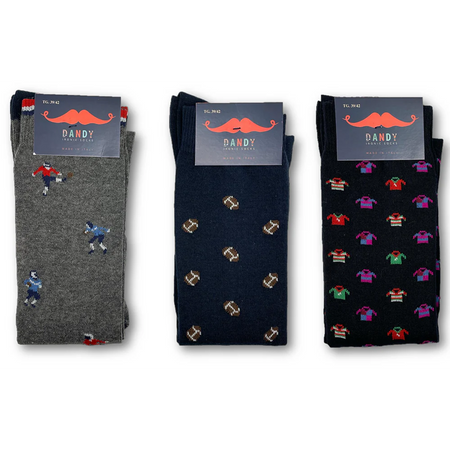 Dandy Confezione 3 Paia Calze Lungo Caldo Cotone Uomo - Varie Fantasie S15