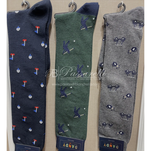 Dandy Confezione 3 Paia Calze Lungo Caldo Cotone Uomo - Varie Fantasie 2410S15