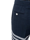Thom Browne Pantalone in Tweed blu da uomo