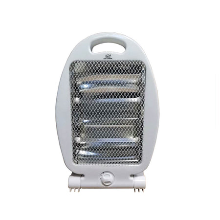 Dcg stufa elettrica con 2 candele al quarzo salvaspazio bianca h 40cm potenza max 800w per bagno,uffici e camere