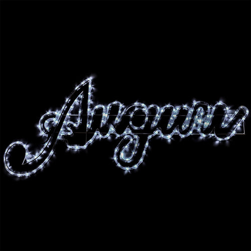 Decorazione luminosa Auguri con 168 led da esterno 120 cm