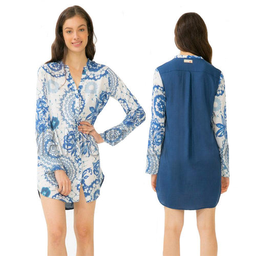 Desigual Camicia da Notte - Abito Casa blue exotic 72NL1D6 S58 - Passarelli Biancheria