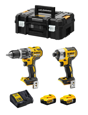 Dewalt kit dck2061p2t (dcd708 + dcf809 + 2 x 5,0 ah + dcb115 + tstak ii) 5035048792926