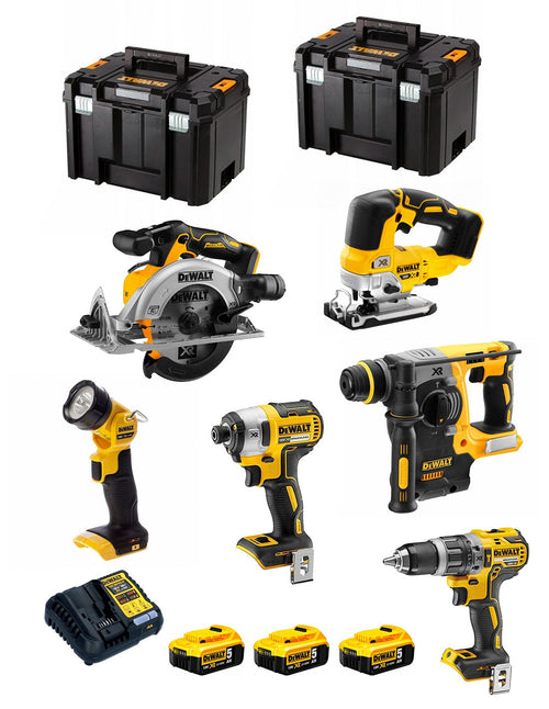 Dewalt kit dck690p3t (dcd796 + dcf887 + dch273 + dcs334 + dcs565 + dcl040 + 3 x 5,0 ah + dcb1104 + 2 x tstak vi) 5035048750636