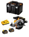 Dewalt sega circolare dcs565t2 (2 x 54v/18v 6,0 ah + dcb116 + tstak vi) 8435587931133