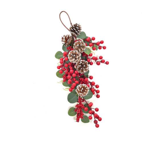 Dietroporta rosso con pigne da appendere 58 cm - Mercury 58273MEY