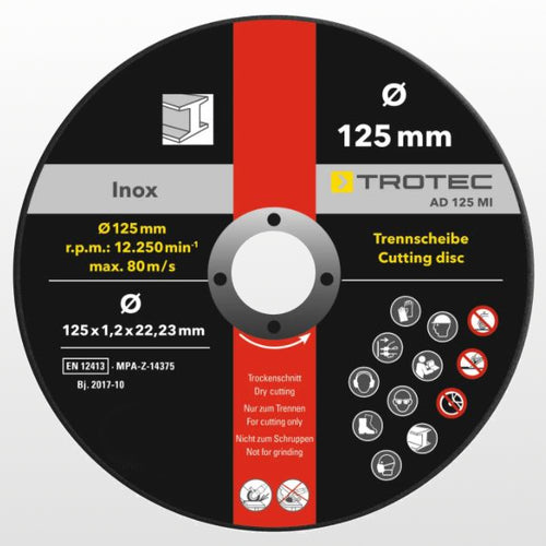 5 Dischi da taglio per INOX e metalli in genere Ø 125mm spessore 1.2mm uso professionale Made in germany