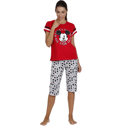 Disney Pigiama a maniche corte + pinocchietto da donna Topolino All Stars 55081 S23