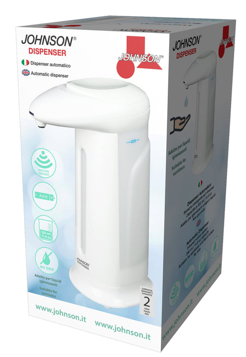 Dispenser Sapone Automatico Sensore Infrarossi 460ml Bianco Anti Goccia Dosatore