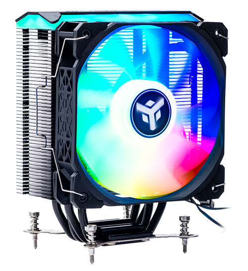 Dissipatore ad aria ICY-4HLA - Skt universale- 150W TDP- 4 HP- ventola 12cm- full black- ARGB