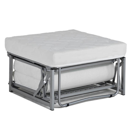 Pouf letto trasformabile "Mercurio" pieghevole con materasso "Made in Italy"