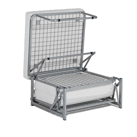 Pouf letto trasformabile "Mercurio" pieghevole con materasso "Made in Italy"