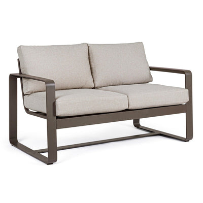 Divano Merrigan in alluminio verniciato a polvere da giardino e veranda