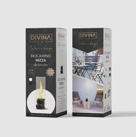 Lampada a Bioetanolo da Tavolo "Tornado" in Ceramica per arredamento Bar e Ristoranti