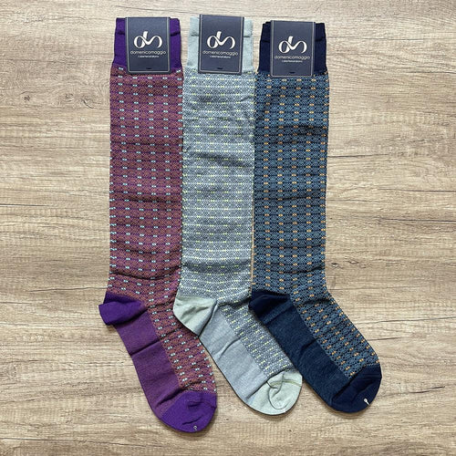 Domenico Maggio Calza Lunga da Uomo in Cotone Filo Fantasia DM444 S90 - Passarelli Biancheria