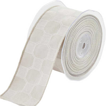 Nastro con disegno tartarugato color platino 64 mm x 10 mt per decorazioni e confezioni natalizie