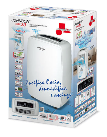 Johnson Dry20 Deumidificatore di Design per Ambienti Medi e Grandi 350W