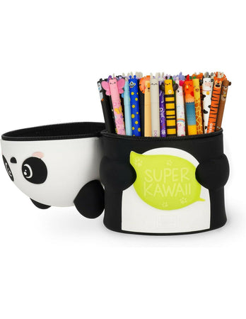 Legami - Astuccio Super Kawaii Panda, contiene fino a 100 Penne Cancellabili, in morbido Silicone