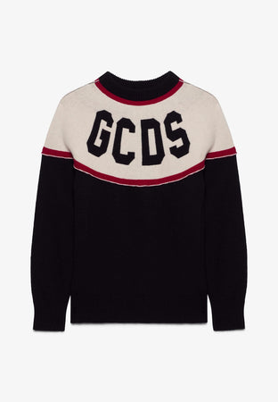 GCDS MAGLIONE STRIPES LOGO SWEATER da uomo