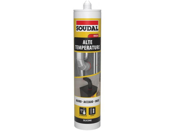 SILICONE ALTE TEMPERATURE SOUDAL DA 310 ML COLORE ROSSO PER MURO ACCIAIO E INOX