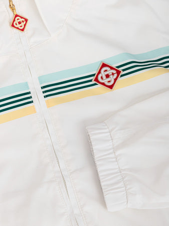 CASABLANCA Giacca bianca con patch logo Casablanca da donna
