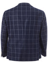 Malo Giacca in lana blu a quadri a contrasto da uomo