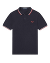 Fred Perry Polo Con Doppia Riga Uomo Slim Fit Polo Maniche Corte Con Colletto