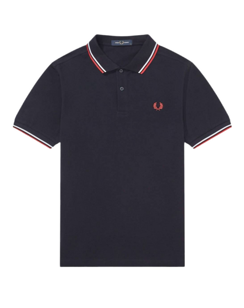 Fred Perry Polo Con Doppia Riga Uomo Slim Fit Polo Maniche Corte Con Colletto