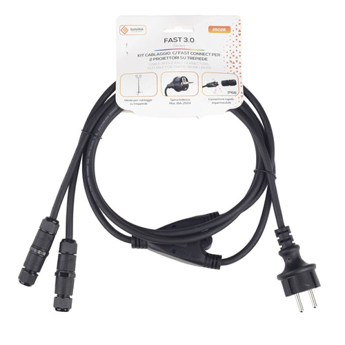 KIT CABLAGGIO  C/ FAST CONNECT IP65 PER 2 PROIETTORI SU TREPIEDE