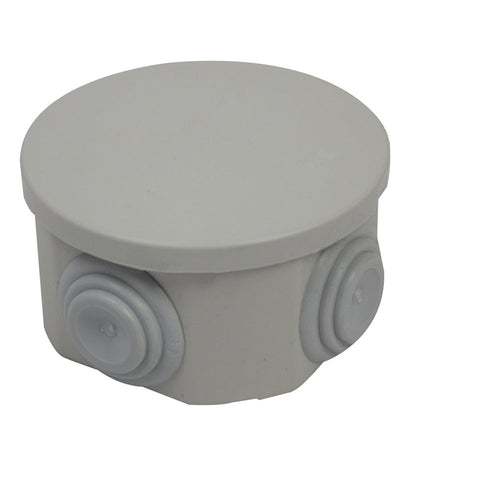 CASSETTA DI DERIVAZIONE   C/PASSACAVO TONDA C/COPERCHIO A VITE IP44 DIAM. 65X35