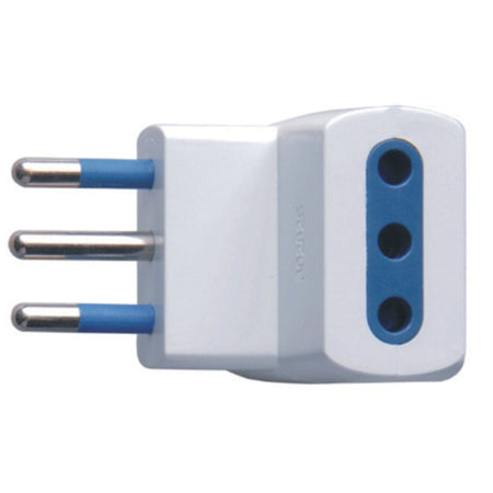 ADATTATORE SPINA 10A 2P+T 3 PRESE 10A 2P+T IMQ BIANCO