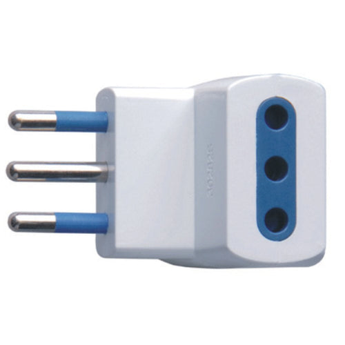 ADATTATORE SPINA 10A 2P+T 3 PRESE 10A 2P+T IMQ BIANCO