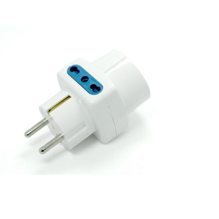 ADATTATORE SPINA STRD. TEDESCO 16A 2P+T 1 PR UNIV 2 PR BIPASSO 10/16A