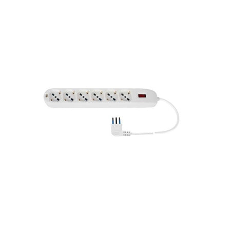 MULTIPRESA 6 USCITE UNIV PROT SOVRAC SPINA 10A CAVO 1.5M 2500W BIANCA