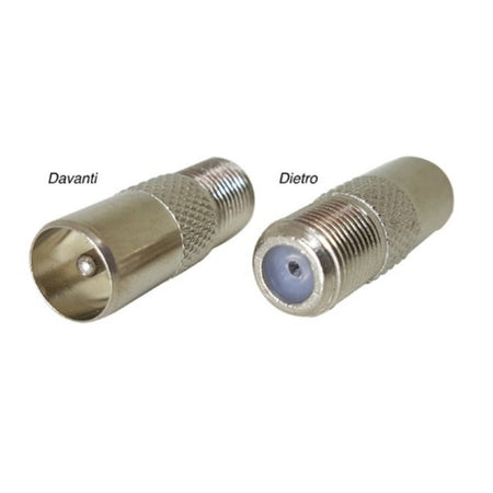 ADATTATORE DA PRESA SAT TIPO"F" A SPINA  TV 9,5MM IN METALLO