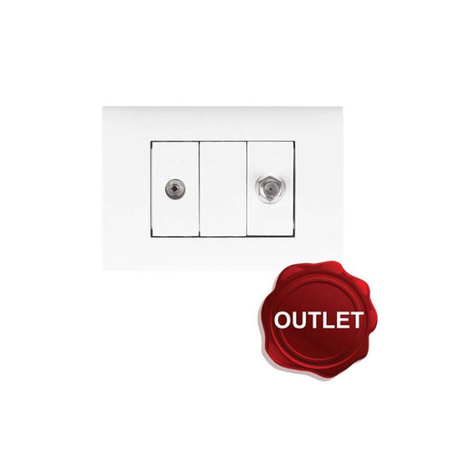 Kit 3 moduli presa TV connett TV 1copriforo