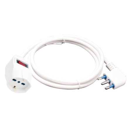 PROLUNGA 1 USCITA UNIV PROT SOVRAC SPINA 10A CAVO 3X0.75MM 3M BIANCA