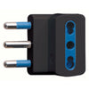 ADATTATORE SPINA 16A 2P+T 3 PRESE BIPASSO 10/16A IMQ NERO SFUSO