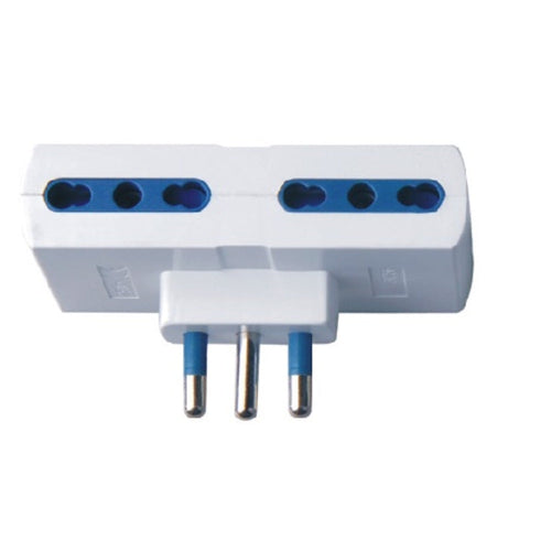 ADATTATORE SPINA 16A 2P+T 4 PRESE BIPASSO 10/16A BIANCO SFUSO