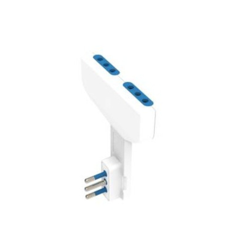 ADATTATORE ULTRAPIATTO SPINA 10A, 2 PRESE 10A 250V BIANCO, SFUSO