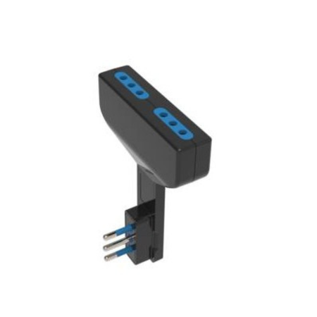 ADATTATORE ULTRAPIATTO SPINA 10A, 2 PRESE 10A 250V NERO, SFUSO