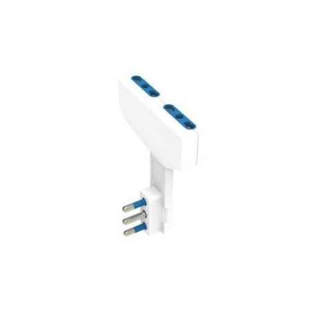 ADATTATORE ULTRAPIATTO SPINA 16A, 2 PRESE 10/16A 250V BIANCO, SFUSO