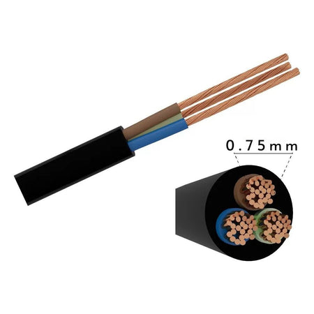 CAVO - 3X0.75MM - 120 METRO- NERO - PREZZO AL MT.