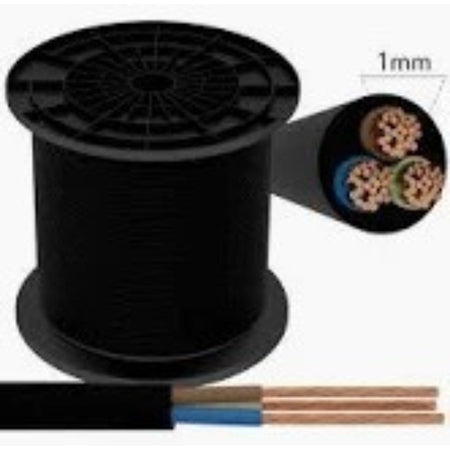 CAVO 3X1,00 NERO BOBINA 120 METRI -  PREZZO AL METRO