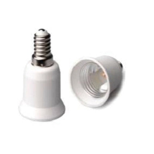 ADATTATORE DI ATTACCO PER LAMPADINA E14-E27 CORPO TERMOPLASTICO BIANCO