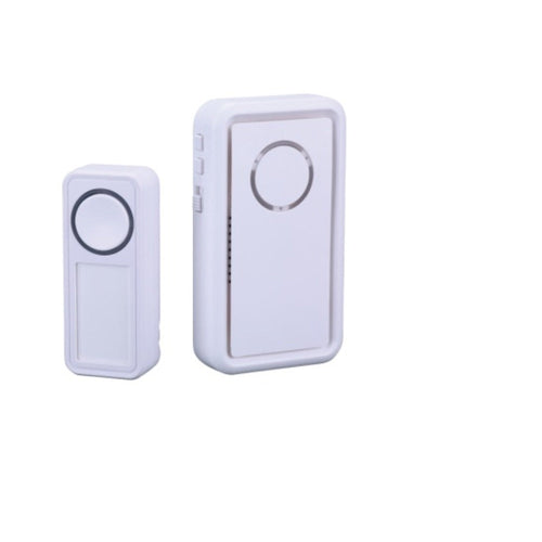 CAMPANELLO SENZA FILO A BATTERIA FINO 100M LUCE LED 18 SUONI IP44 BIANCO