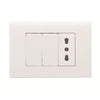 KIT 3 MODULI CON SUPPORTO +PLACCA +PRESA BIP10/16A+2COPRIFORO IMQ BIANCO