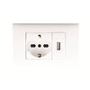 KIT 3 MODULI CON SUPPORTO+PLACCA+PRESA UNIVERSALE+MODULO USB 2.1A BIANCO