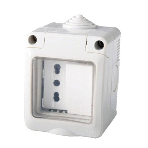 KIT CONTENITORE STAGNO C/SPORTELLO+PRESA BIP10/16A INTERRUTTORE IP55 IMQ